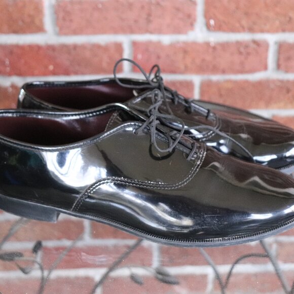 joseph feiss shoes * black * shiny * size 10.5 * mens - Picture 1 of 14